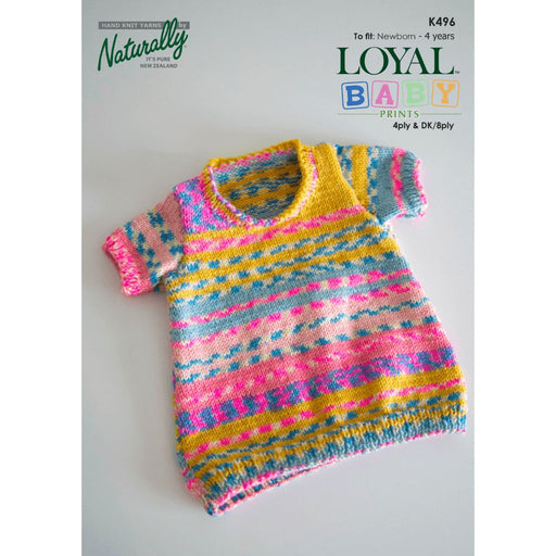 Short Sleeve Little Dress Knitting Pattern (K496)-Pattern-Wild and Woolly Yarns