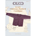 Sideways knitted baby cardigan knitting pattern in Crucci Merino 8ply yarn, featuring buttoned front and fold-back cuffs.