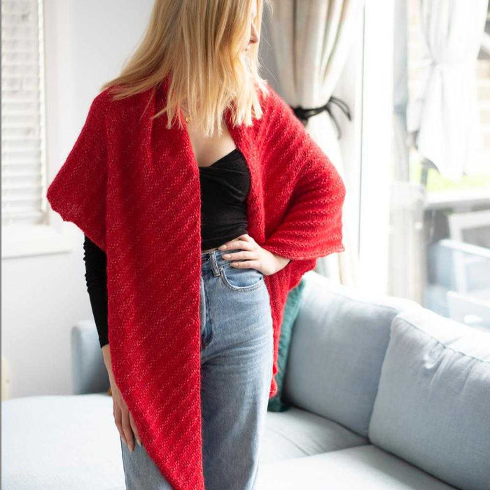 Simple Triangle Shawl Knitting Pattern (N1655)-Pattern-Wild and Woolly Yarns