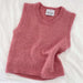 PetiteKnit Stockholm Slipover Junior in pink, top-down knit with rib edges.