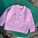 Lilac Stockholm Sweater Junior knit with PetiteKnit pattern, showcasing soft ribbed cuffs and hem.