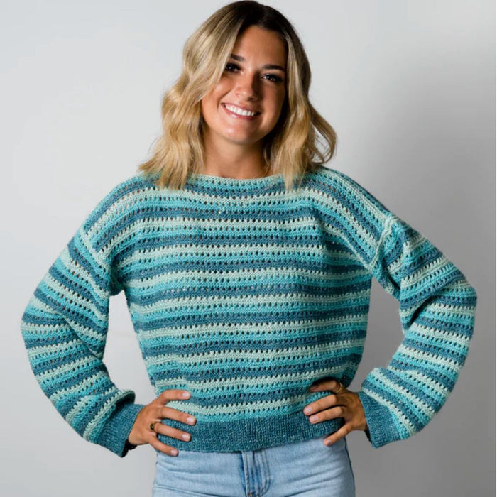 Stripe Ridge Sweater Knitting Pattern (2016)-Pattern-Wild and Woolly Yarns