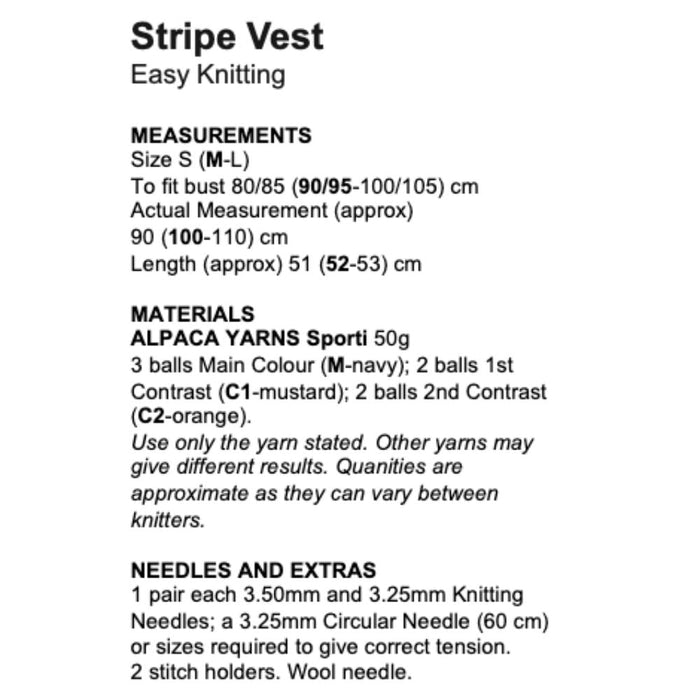 Stripe Vest (2207)-Pattern-Wild and Woolly Yarns