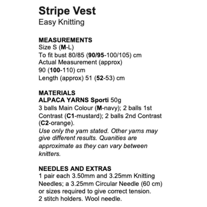 Stripe Vest (AP2207)-Pattern-Wild and Woolly Yarns