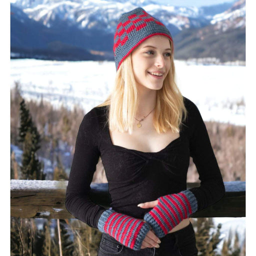 Striped Fingerless Mittens & Bucket Hat Crochet Pattern (N1662)-Pattern-Wild and Woolly Yarns