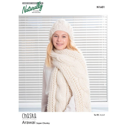 Sumptuous Cable Scarf & Beanie Knitting Pattern (N1601)-Pattern-Wild &amp; Woolly Yarns