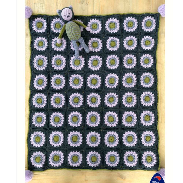 Sunburst Blanket with Sleepy Kitten Knitting Pattern (K3010)-Pattern-Wild and Woolly Yarns