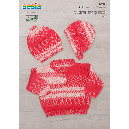 Sweater, Hat & Bonnet Knitting Pattern (K409)-Pattern-Wild and Woolly Yarns