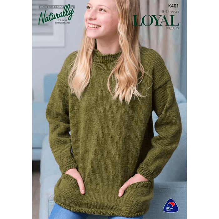 Sweater with Pockets Knitting Pattern (K401)-Pattern-Wild and Woolly Yarns