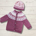 Sweet Pink Cardigan & Beanie with Fair Isle (K3017)-Pattern-Wild and Woolly Yarns