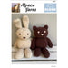 Teddy and rabbit knitting pattern in Alpaca Yarns Cloud, featuring handmade stuffed toys.
