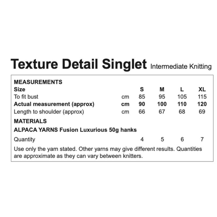 Texture Detail Singlet Knitting Pattern (AP2010)-Pattern-Wild and Woolly Yarns