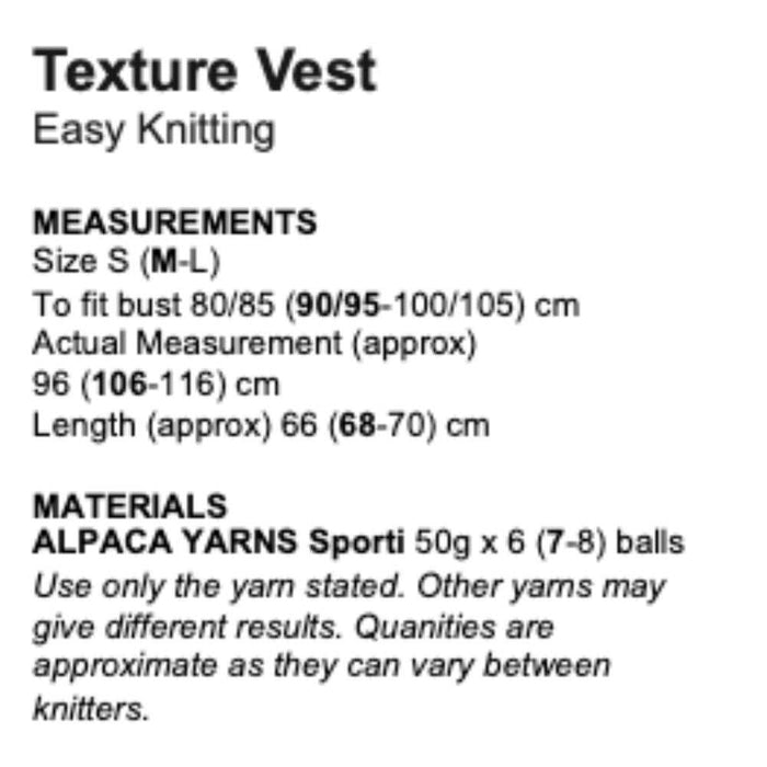 Texture Vest Knitting Pattern (AP2208)-Pattern-Wild and Woolly Yarns