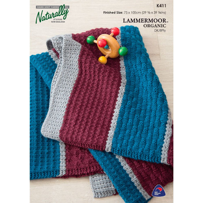 Textured Baby Blanket Knitting Pattern (K411)-Pattern-Wild and Woolly Yarns
