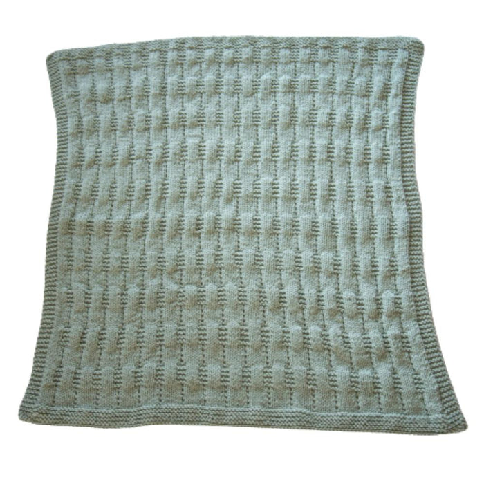 Textured baby pram blanket knitting pattern in New Zealand Merino 12ply yarn.