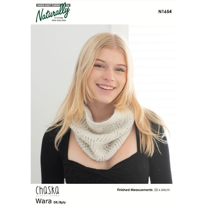 Tilted Blocks Lace Neck Warmer Knitting Pattern (N1654)-Pattern-Wild and Woolly Yarns