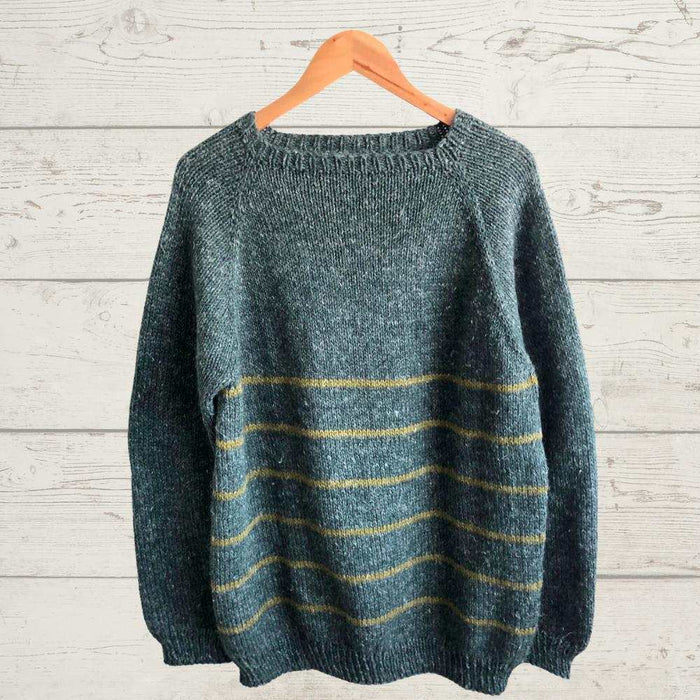 Top Down Jumper with Stripes Knitting Pattern (N1693)-Pattern-Wild and Woolly Yarns