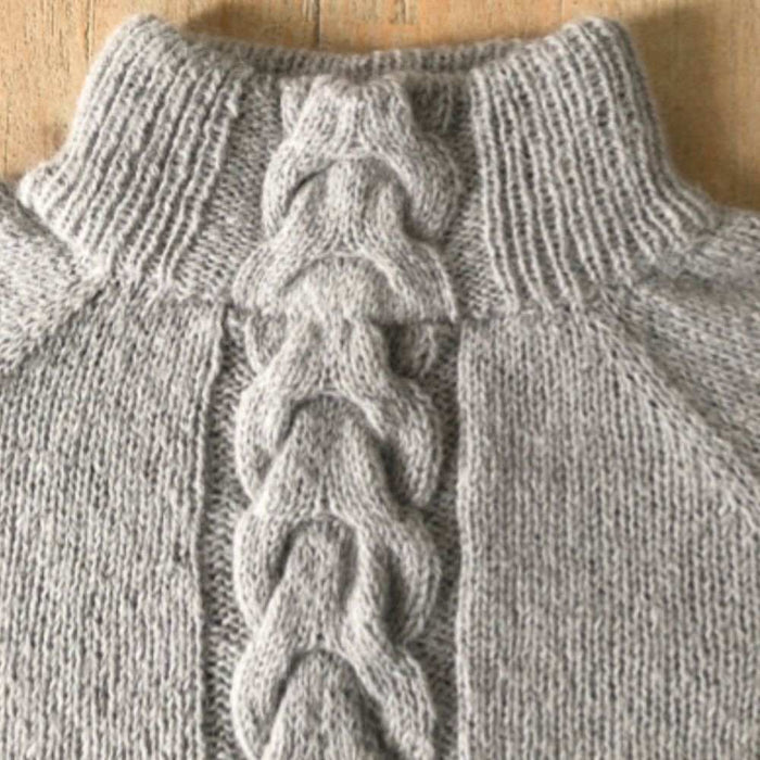 Top Down with Centre Panel Cabling Easy Fit Jumper Knitting Pattern (N1720)-Pattern-Wild and Woolly Yarns