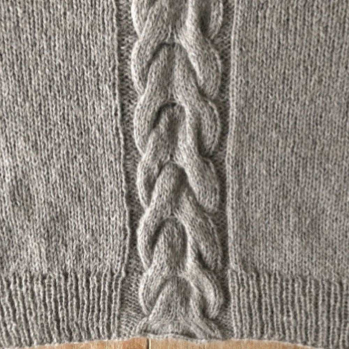Top Down with Centre Panel Cabling Easy Fit Jumper Knitting Pattern (N1720)-Pattern-Wild and Woolly Yarns
