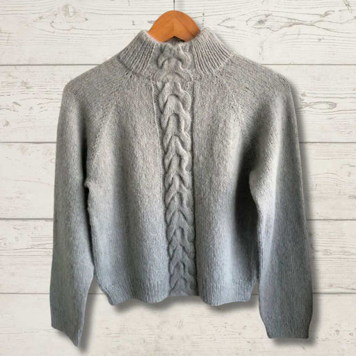 Top Down with Centre Panel Cabling Easy Fit Jumper Knitting Pattern (N1720)-Pattern-Wild and Woolly Yarns