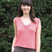 V-neck top knitting pattern with ribbed edges, designed by Naturally Yarns.