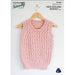 Vest with all-over lace knitting pattern, DK/8ply New Zealand merino, elegant sleeveless top, scoop neckline, ribbed edges, intermediate knitters.