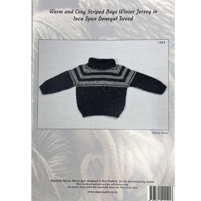 Warm & Cosy Striped Boys Jersey Knitting Pattern (1203)-Pattern-Wild and Woolly Yarns