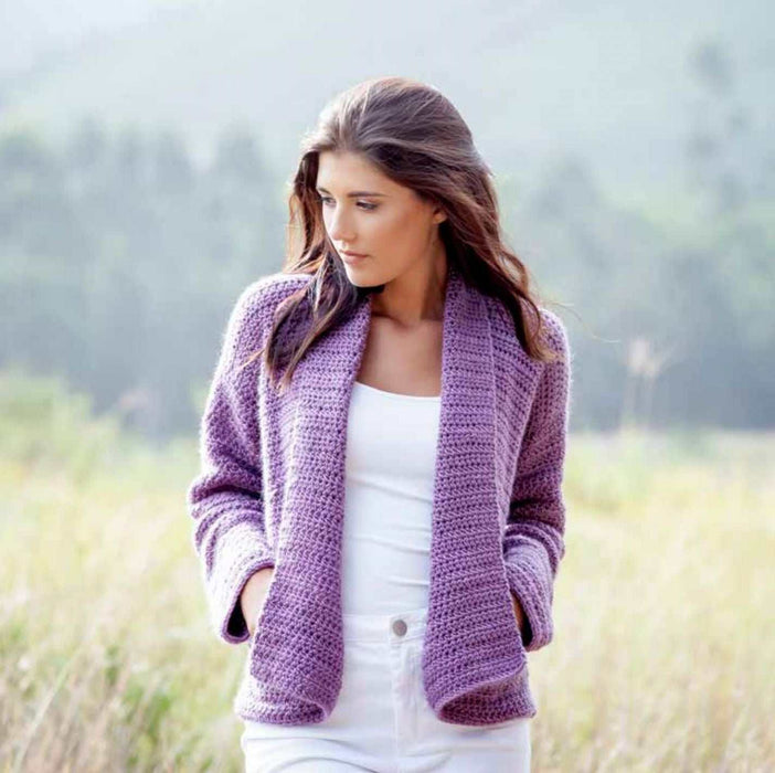 Wrap Cardigan Crochet Pattern (AE - 8011)-Pattern-Wild and Woolly Yarns