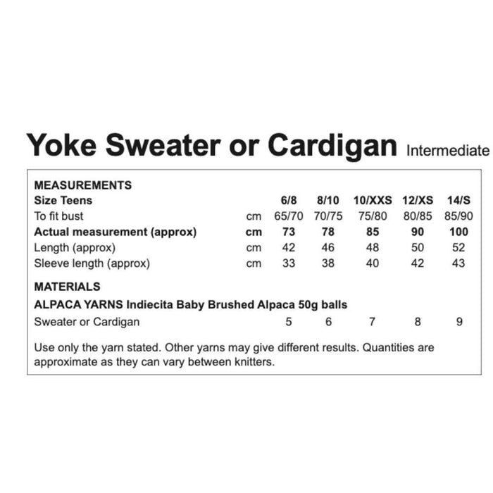 Yoke Sweater or Cardigan Knitting Pattern (AP1145)-Pattern-Wild and Woolly Yarns
