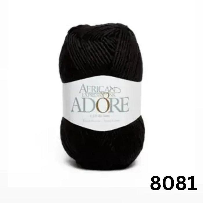 ADORE - African Expressions 14Ply Mohair & Merino-Yarn-African Expressions-Black (8081)-Wild & Woolly Yarns