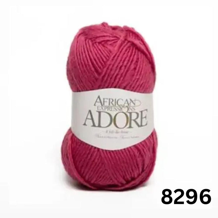 ADORE - African Expressions 14Ply Mohair & Merino-Yarn-African Expressions-Cerise Pink (8296)-Wild & Woolly Yarns