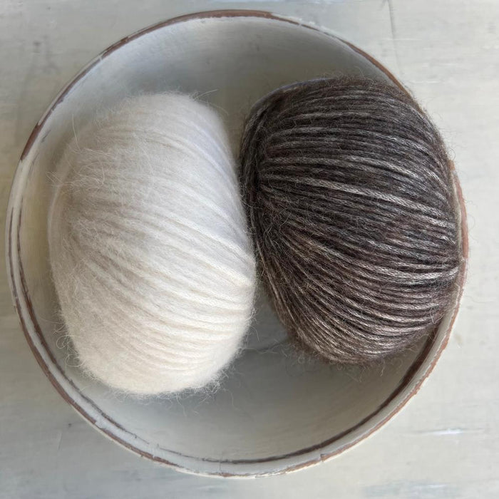 Fair Isle Beanie & Scarf Set Knit Kit-Yarn-Wentworth Distributors-Brown Grey Melange (618)-Wild & Woolly Yarns