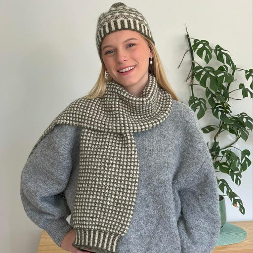 Fair Isle Beanie & Scarf Set Knit Kit-Yarn-Wentworth Distributors-Charcoal (606)-Wild & Woolly Yarns