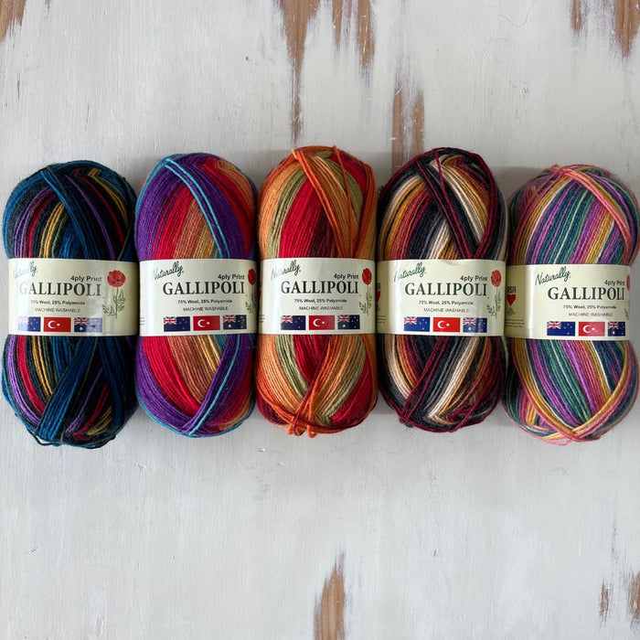 Gallipoli Print 4ply-Yarn-Wild and Woolly Yarns