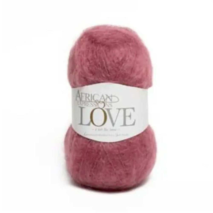 African Expressions LOVE 12Ply Mohair Yarn skein in pink.