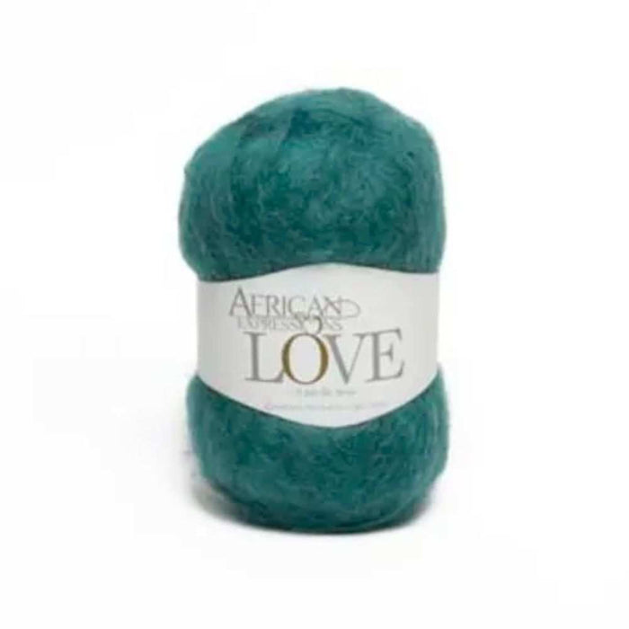 African Expressions LOVE Mohair Yarn, 12Ply, 50g ball, turquoise.