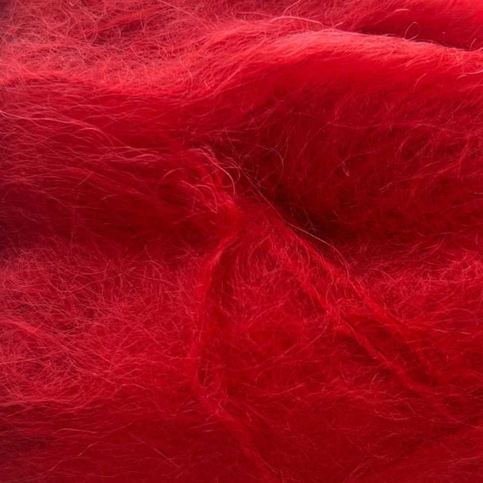 Luxurious 12Ply African Expressions Mohair Yarn in vibrant red, ideal for knitting projects.