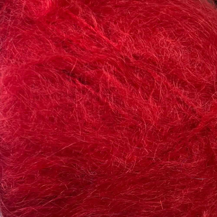 Luxuriously brushed red mohair yarn from African Expressions, 12Ply, 78% kid mohair.