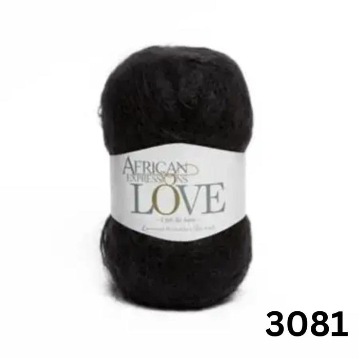 LOVE - African Expressions 12Ply Mohair-Yarn-African Expressions-Kuroi Black (3081)-Wild & Woolly Yarns