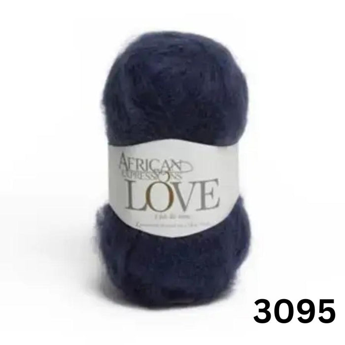 LOVE - African Expressions 12Ply Mohair-Yarn-African Expressions-Navy Trim (3095)-Wild & Woolly Yarns