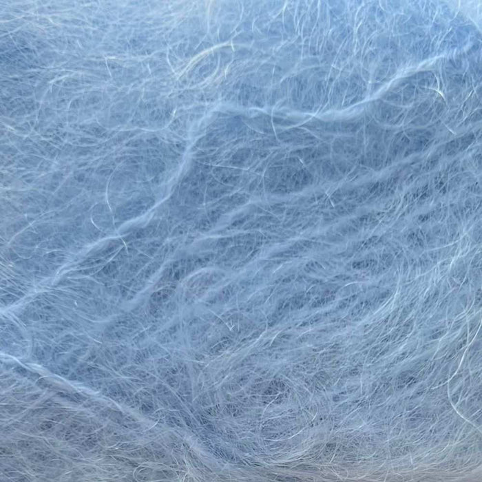 Luxurious blue 12Ply Mohair yarn, soft brushed texture, made in South Africa, ideal for knitting.