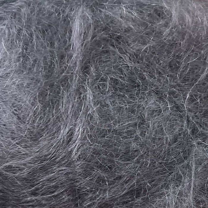 Luxuriously brushed dark grey African Expressions 12Ply Mohair yarn.
