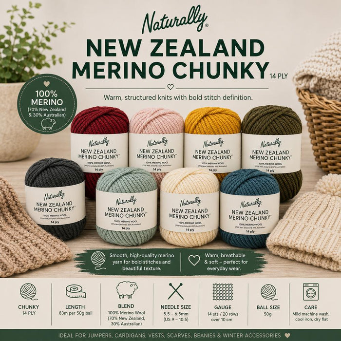 New Zealand Merino Chunky (14ply)-Yarn-Wentworth Distributors-Cream (501)-Wild & Woolly Yarns