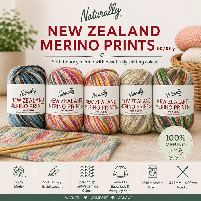 New Zealand Merino Prints 8 Ply-Yarn-Wentworth Distributors-0179-Wild & Woolly Yarns