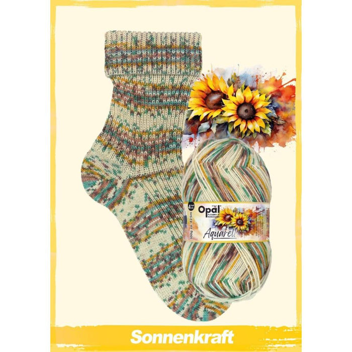 Opal Aquarell Sock Yarn - 4Ply-Yarn-Wentworth Distributors-Solar Power (11530)-Wild & Woolly Yarns