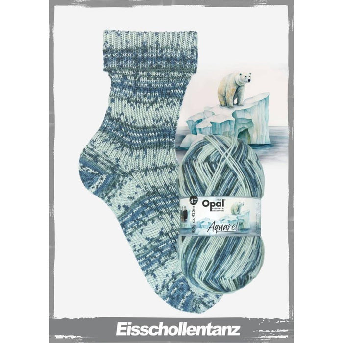 Opal Aquarell Sock Yarn - 4Ply-Yarn-Wentworth Distributors-Ice Floe Dance (11532)-Wild & Woolly Yarns