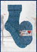 Opal Flair Sock Yarn in blue with self-striping pattern, showcasing a finished sock project.