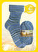 Opal Wintersonne Sock Yarn in blue shades with self-patterning design, ideal for cozy, warm winter garments.