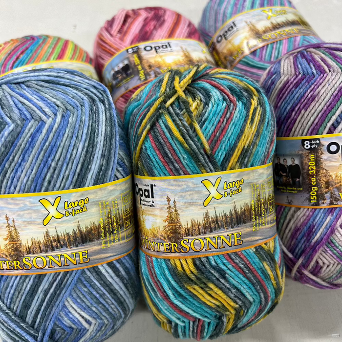 Opal Wintersonne Sock Yarn - 8Ply in various colors.