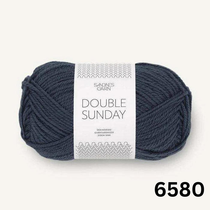 Sandnes Garn Double Sunday - 8ply-Yarn-Sandnes Garn-Blue Night (6580)-Wild & Woolly Yarns